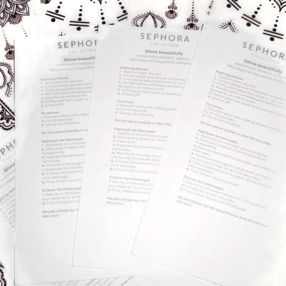 New Sephora Rose Gold Temporary Tatoos 10 Sheets - Picture 2 of 2